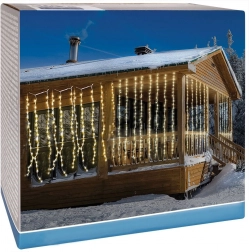 Venkovní světelná závěsná ledová záclona 240 LED 2 m