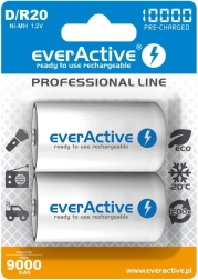 Akumulátory everActive R20/D Ni-MH 10000 mAh (2 ks) připraveno k použití