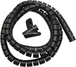 Organizér – spirálová maska na kabely 25 mm × 2 m MACLEAN MCTV-676 B, černá