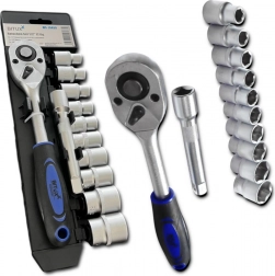 Sada ráčny 1/2'' s nástavci 10–24 mm a prodloužením 125 mm, 12dílná