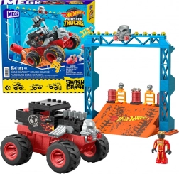 Stavebnice HOT WHEELS Mega Bone Shaker Crush Course – monster truck s rampou, 151 dílů