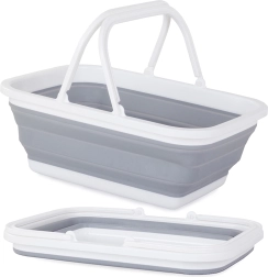 Skládací silikonový nákupní košík s rukojeťmi 9 l