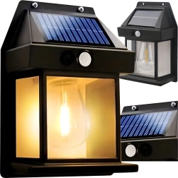 Solární nástěnné LED svítidlo s pohybovým senzorem, teplá bílá 3000K, IP44