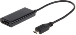 Adaptér MHL micro USB na HDMI s USB napájením, 16 cm