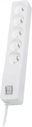 Přepěťová prodlužovací zásuvka Lestar ZX 510, 5 zásuvek, 1,5 m, bílá