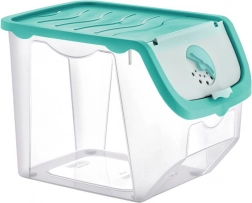 Plastový box na ovoce a zeleninu s víkem 12 l, tyrkysový