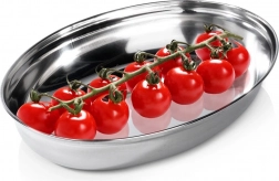 Ocelový oválný hluboký servírovací tác 25,5 × 18 cm