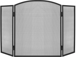 Paravan před krb proti jiskrám 3dílný, černý, 118 × 76 cm