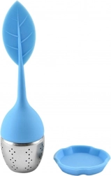 Silikonový čajový infuzér s nerezovým sítkem ve tvaru listu