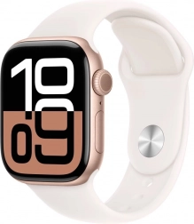 hodinky Apple Watch Series 10 GPS růžové zlato 42 mm s růžovým sportovním páskem
