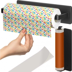 Držák na papírové utěrky RUHHY, 25 cm, kovový černý věšák bez vrtání