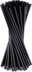 Černé brčka na nápoje 22 cm, 50 ks