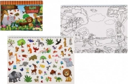 Blok samolepek a omalovánek Říše zvířat 35x25 cm