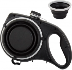 Vodítko pro psy s integrovanou skládací miskou