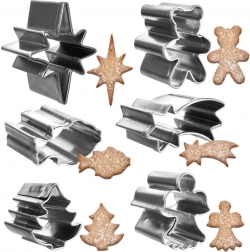 Sada mini vánočních vykrajovátek z nerezové oceli, 6 ks (2 cm)