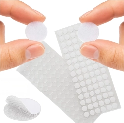 Ruhhy samolepicí suchý zip kolečka 18 mm, bílá (500 ks)