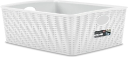 Košík Elegance plastový bílý 36 × 29 × 13 cm