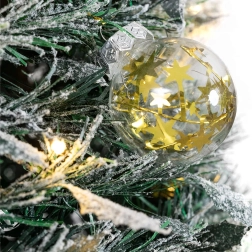 Skládací umělý vánoční stromek 210 cm s osvětlením a ozdobami