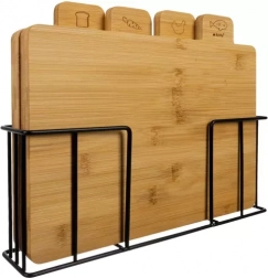 sada bambusových prkének na krájení se stojanem 4 ks RUHHY