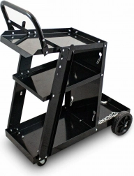 Svářecí vozík se 3 policemi a držákem na plynovou láhev, nosnost 40 kg