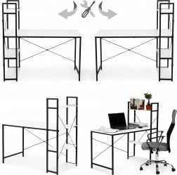 Moderní loftový psací stůl s policemi ModernHome 120 × 64 cm