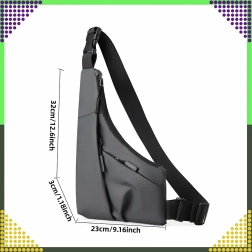 Unisex voděodolná crossbody ledvinka na rameno – šedá