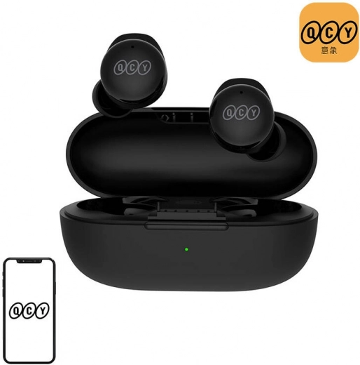 bezdrátová sluchátka qcy t17 true wireless (černá)
