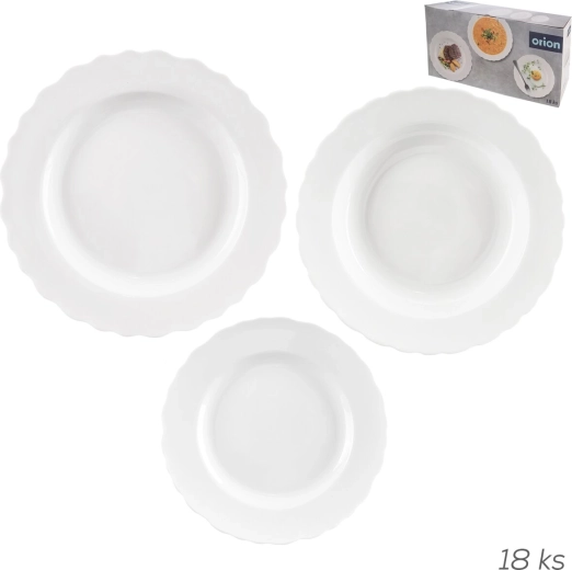 Porcelánová jídelní sada Mona vlnky kulatá 18 dílů