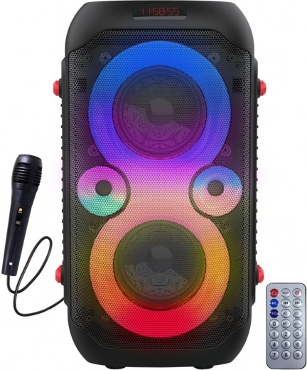 Přenosný Bluetooth reproduktor s LED osvětlením pro karaoke
