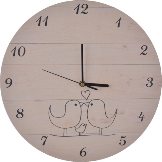 Nástěnné hodiny birds béžové 34 cm