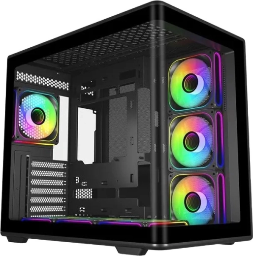 Elite 600 černá skříň ATX mid-tower se 7× ARGB ventilátory a hubem