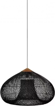 Stropní závěsná lampa z přírodního ratanu - 40 cm - Černá