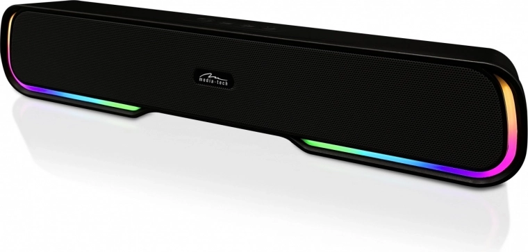Bluetooth soundbar MEDIA‑TECH Phantom BT s RGB podsvícením a výdrží až 10 hodin