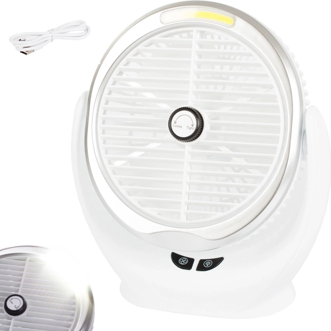 Stolní USB ventilátor s LED osvětlením – Bezdrátový