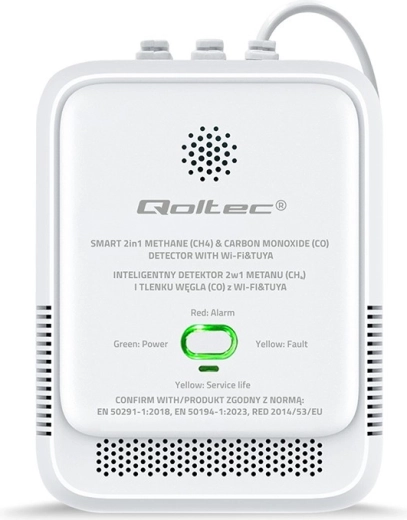 Detektor úniku zemního plynu a oxidu uhelnatého Tuya Wi-Fi s alarmem 85 dB