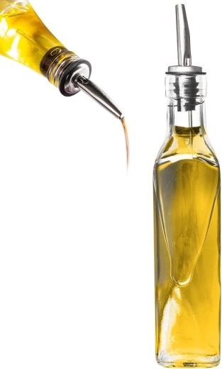 Skleněná láhev na olivový olej a ocet s dávkovačem 250 ml
