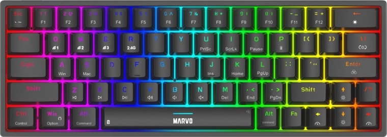 Herní mechanická klávesnice Shogo 63W bezdrátová černá