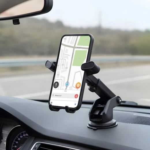 Univerzální držák na telefon do auta s přísavkou černý