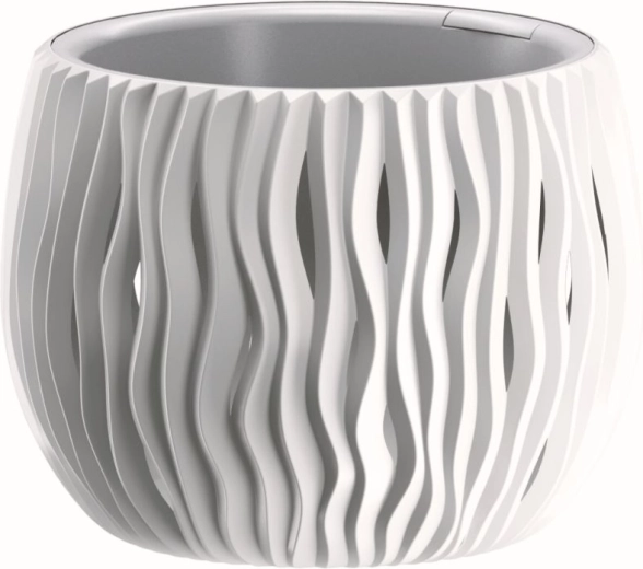 Květináč Sandy Bowl s vkladem 18 cm bílý