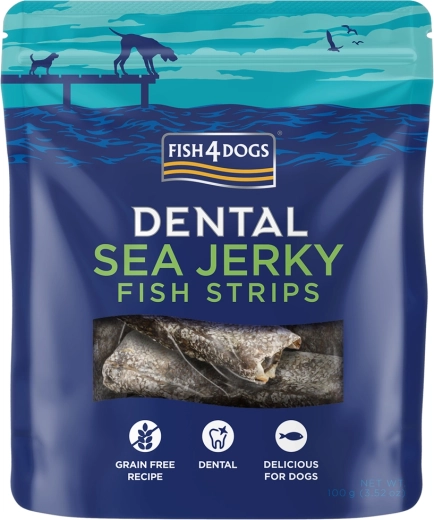 Fish4Dogs Dental Sea jerky rybí proužky pro psy 100 g