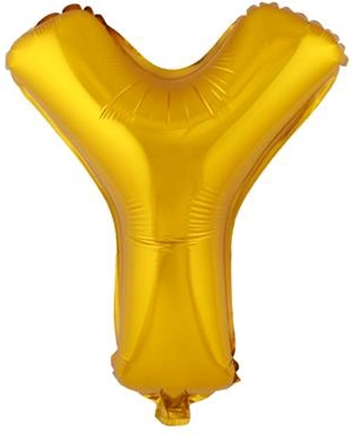 Fóliový balonek TORO písmeno Y 30 cm zlatý