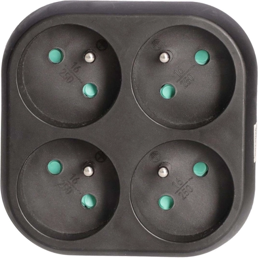 Solight rozbočka 4× 16 A – Černá