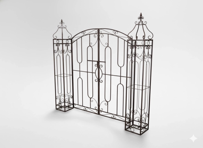 Kovová zahradní branka v antickém bronzu 170 × 26 × 163 cm