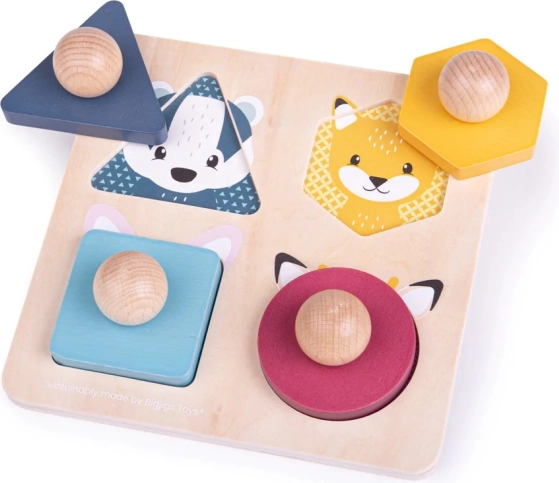Bigjigs Toys dřevěné puzzle ve tvaru zvířátek s úchyty