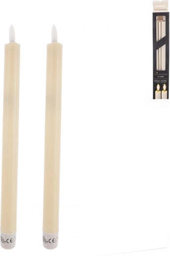 Sada dvou béžových LED svíček 25 cm