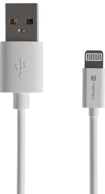 Natec Prati lightning kabel USB‑A 1 m MFi bílý