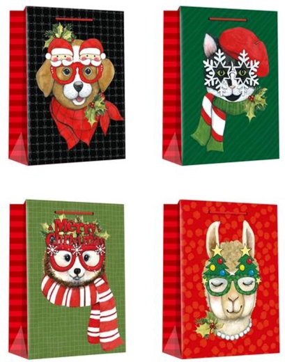 Vánoční dárková taška 32 × 26 × 10 cm – mix motivů