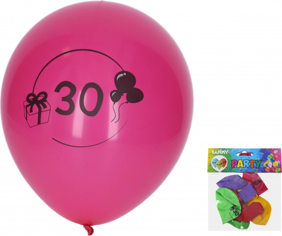 Nafukovací balónky 30 cm s číslem 30 – sada 5 ks