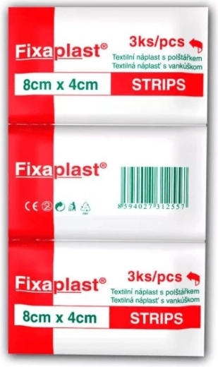 Fixaplast Strip textilní náplast 8 × 4 cm, 3 ks