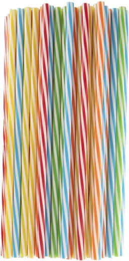 Barevné opakovaně použitelné brčka 22 cm – sada 50 ks